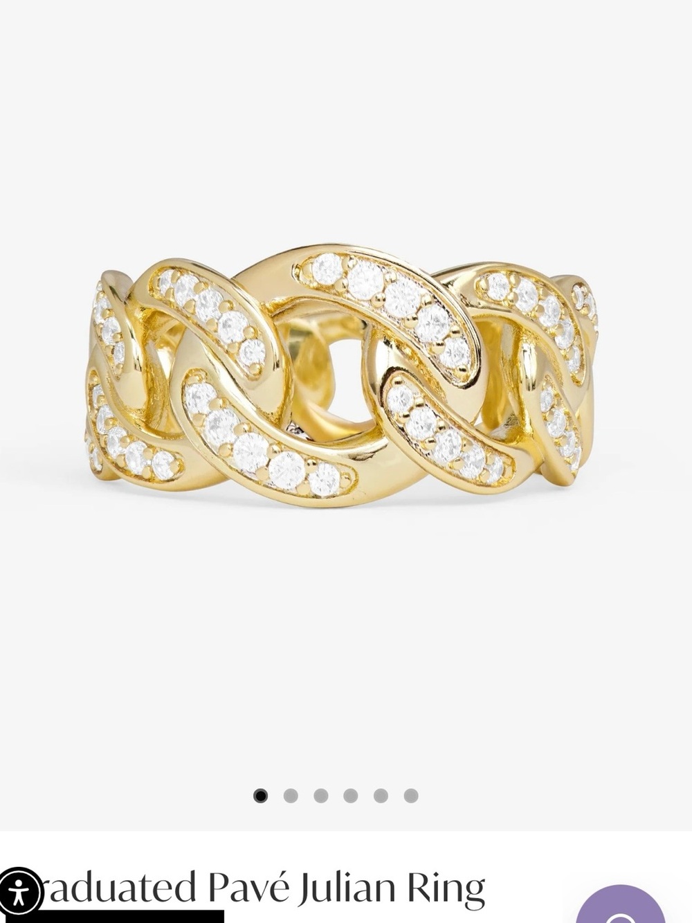 Graduated Pavé Julian Ring - Gold NWT